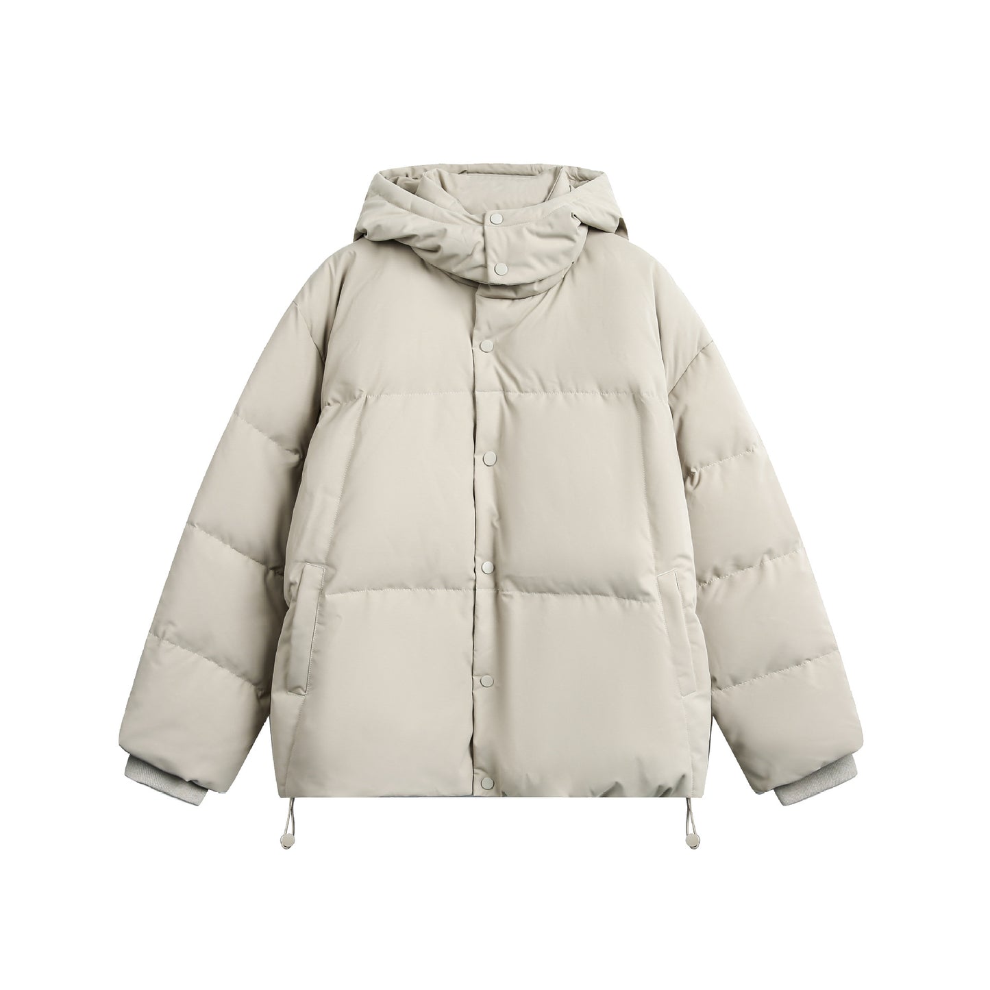 Outdoor Basic Mid-Length Overalls Hooded Down Jacket  White Duck Down Coat