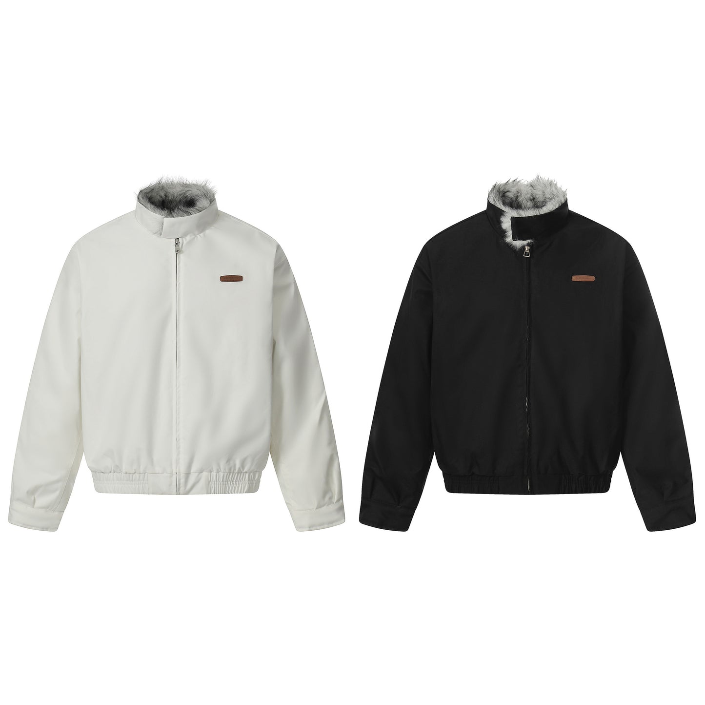 Faux Fur Collar Cotton Coat, Loose Warm Short Jacket