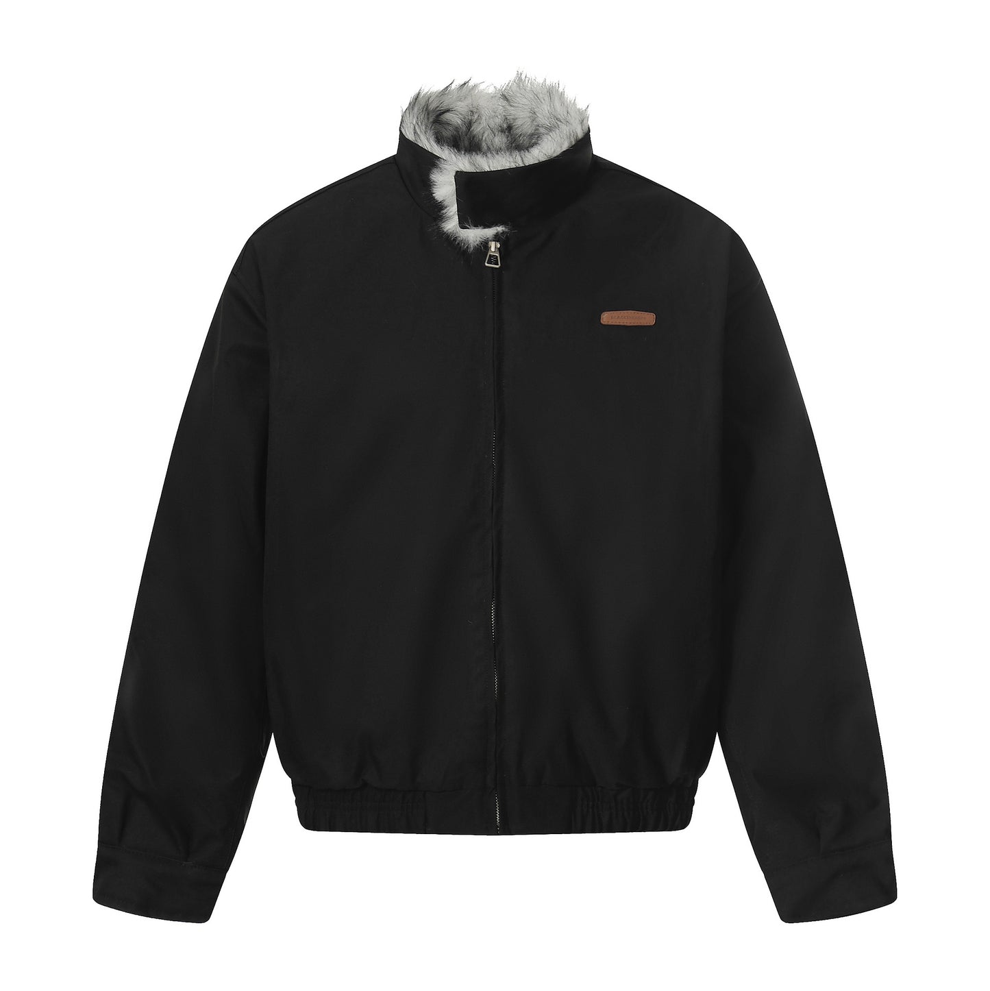 Faux Fur Collar Cotton Coat, Loose Warm Short Jacket