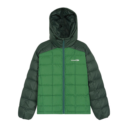 Stylish Retro Color-Blocked Windproof Down Jacket for Men, Loose Fit, Warm, Unisex Streetwear Coat