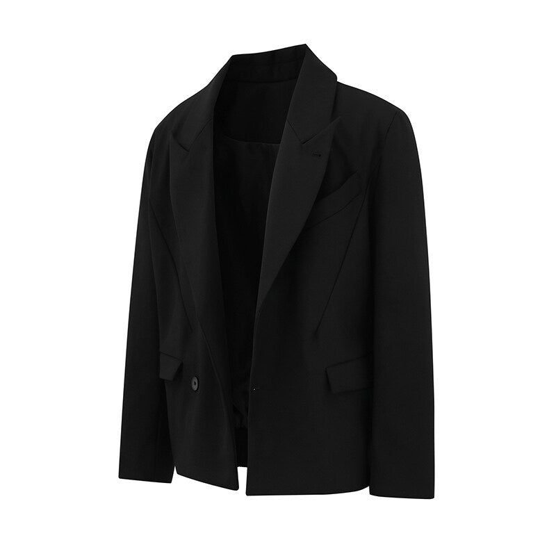 Casual Suit for Men and Women Retro Couple Fitted Blazer Jacket
