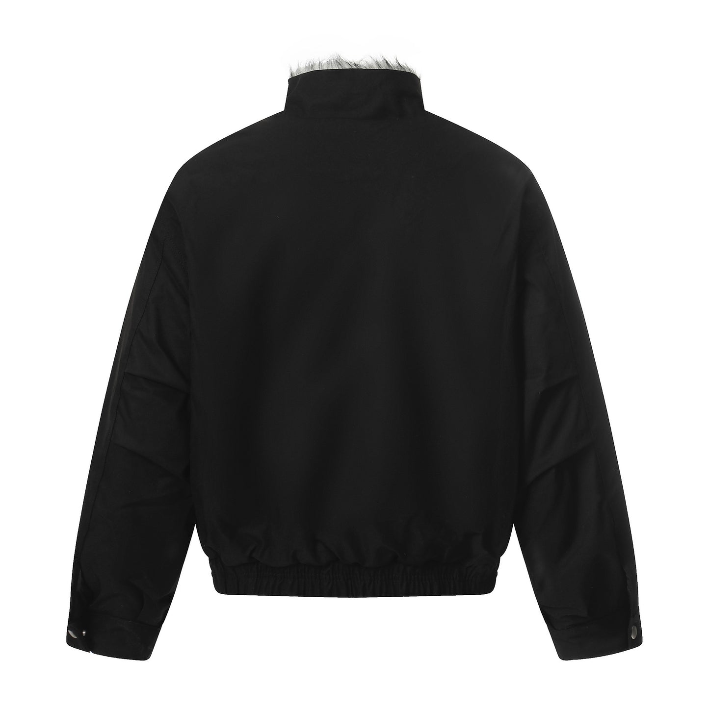 Faux Fur Collar Cotton Coat, Loose Warm Short Jacket