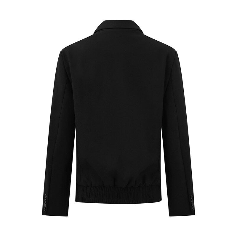 Casual Suit for Men and Women Retro Couple Fitted Blazer Jacket