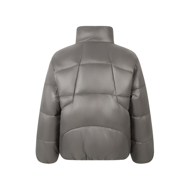 Mountain Style Outdoor Puffer Jacket Trendy Loose Stand Collar Warm Thick Cotton Coat for Couples, Versatile Design